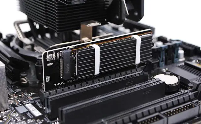 Alt view image 3 of 5 - Vszerda NVME PCIe 4.0 Adapter, M.2 NVME SSD to PCI Express Adapter with Heat Sink, Only Support PCIe x16 Slot,Support M.2 SSD 2230 2242 2260 2280
