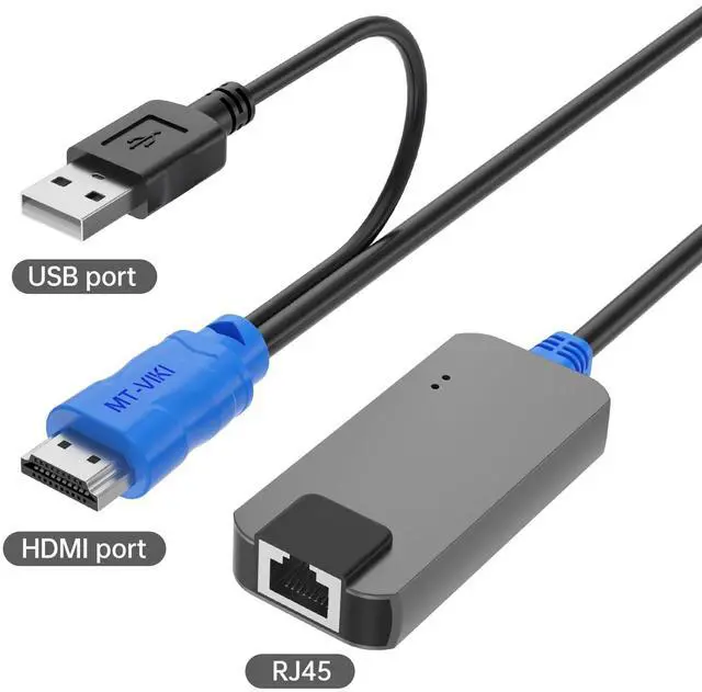 Alt view image 6 of 6 - MT-VIKI 4 Pack USB HDMI to RJ45 Dongle, Work for MT-VIKI CAT6 KVM Switch (1708MS-IP/1708MS) Extend Distances up to 230ft/70m from KVM Console to Servers