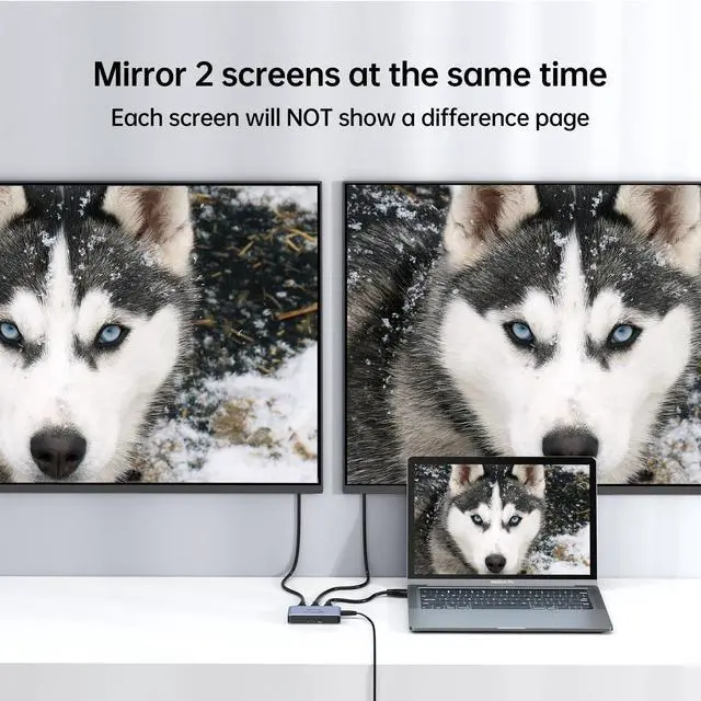 Alt view image 6 of 7 - MT-VIKI 4K@120Hz HDMI Splitter 1 in 2 Out Aluminum HDMI Splitter 2.1, 8K@60Hz Duplicate/Mirror, 40Gbps, HDCP2.3, EDID (Non-bidirectional)