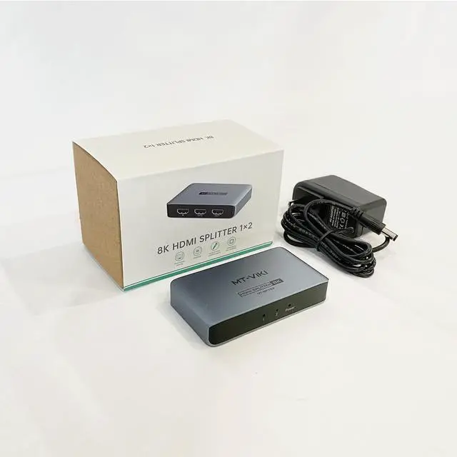 Alt view image 7 of 7 - MT-VIKI 4K@120Hz HDMI Splitter 1 in 2 Out Aluminum HDMI Splitter 2.1, 8K@60Hz Duplicate/Mirror, 40Gbps, HDCP2.3, EDID (Non-bidirectional)