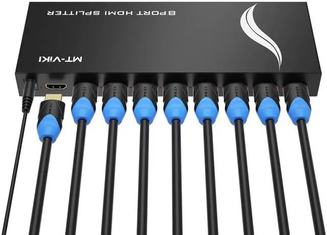 Main image of MT-VIKI 4K 1x8 HDMI Splitter 1 in 8 Out, 8 Port Powered HDMI Splitter Multi Monitor Outputs 3D 4Kx2K@30Hz for Projector, HDTV
