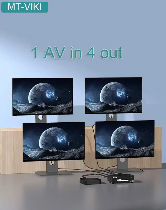 Alt view image 3 of 6 - MT-VIKI 4 Way 3 RCA Splitter Composite Video Audio Distribution (1 in 4 Out)