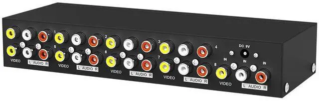 Main image of MT-VIKI 8 Way 3 RCA Splitter Composite Video Audio Distribution (1 in 8 Out)