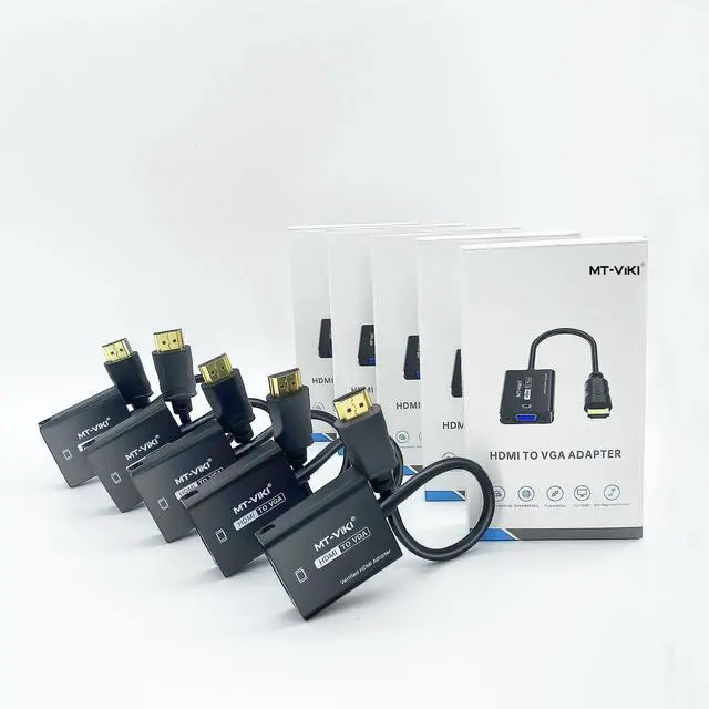 Alt view image 2 of 6 - MT-VIKI HDMI to VGA Adapter, Gold-Plated HDMI Converter Male to Female, Compatible for Computer, Desktop, Laptop, Monitor, Projector, HDTV, Chromebook, Raspberry Pi, Roku, Xbox (5 Pack)