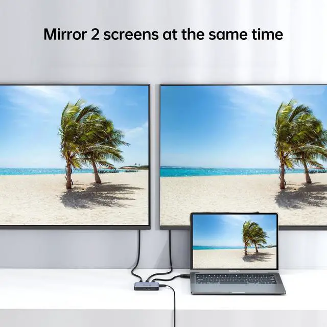 Alt view image 2 of 7 - MT-VIKI HDMI 2.1 Splitter 1x2, 8K@60Hz & 4K@120Hz Duplicator, 40Gbps High Speed, HDCP 2.3, Aluminum Casing  Mirror Dual Displays (Non-Bidirectional, EDID Management)