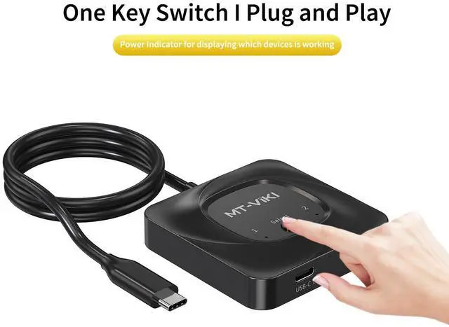 Alt view image 4 of 7 - MT-VIKI 8K60Hz Bidirectional USB C Switch 2 in 1 Out Type C Switcher 1 in 2 Out 4K@120Hz 10Gbps Data Transmission PD 100W Charging