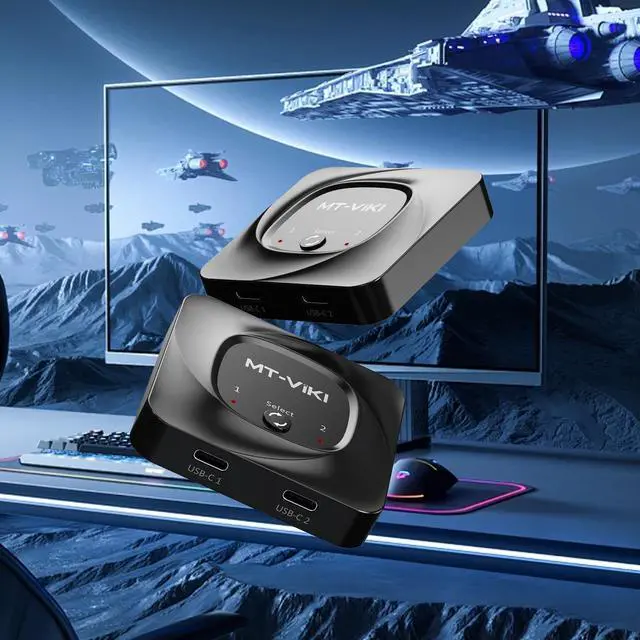 Alt view image 6 of 7 - MT-VIKI 8K60Hz Bidirectional USB C Switch 2 in 1 Out Type C Switcher 1 in 2 Out 4K@120Hz 10Gbps Data Transmission PD 100W Charging