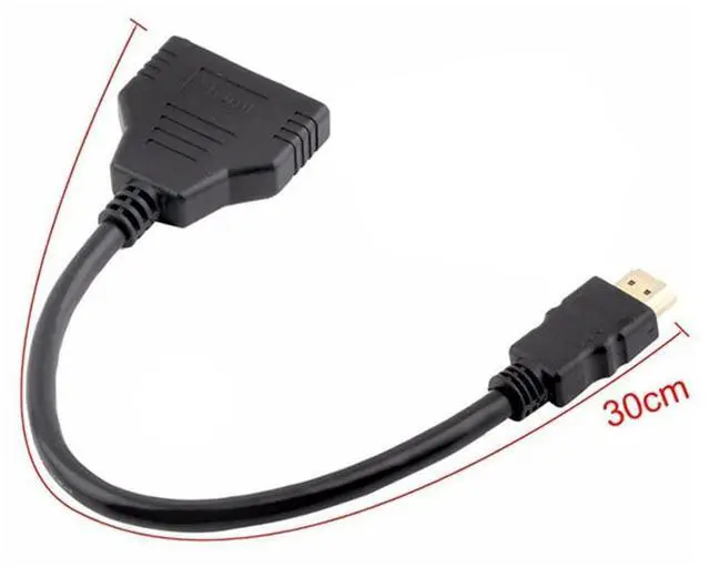 Alt view image 6 of 7 - BUCIER HDMI Male to 2 HDMI Female 1 in 2 Out Splitter Cable Adapter Converter Single Male to Dual Female Y Switch Extension HDTV Cord
