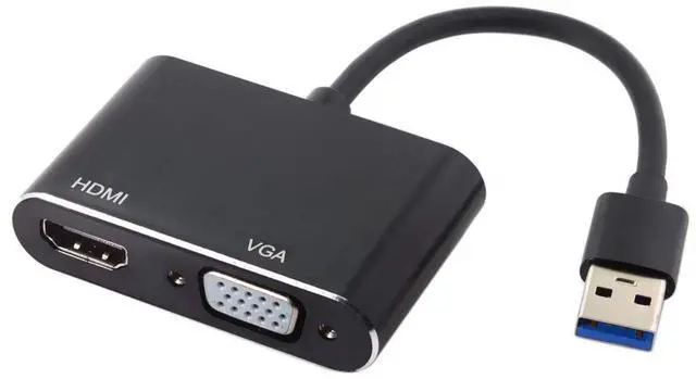 Alt view image 2 of 7 - Vszerda USB 3.0 & 2.0 to HDMI & VGA HDTV Adapter Cable External Graphics Card Compatible for Windows Mac Laptop