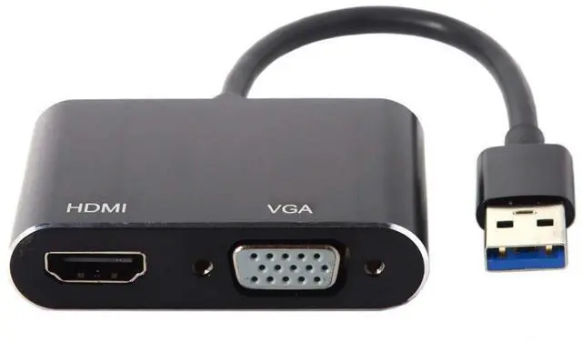 Alt view image 3 of 7 - Vszerda USB 3.0 & 2.0 to HDMI & VGA HDTV Adapter Cable External Graphics Card Compatible for Windows Mac Laptop