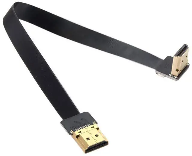 Alt view image 2 of 7 - Vszerda FPV HDMI Male to Up Angled 90D HDMI Male HDTV FPC Flat Cable for FPV HDTV Multicopter Aerial Photography (0.2m)