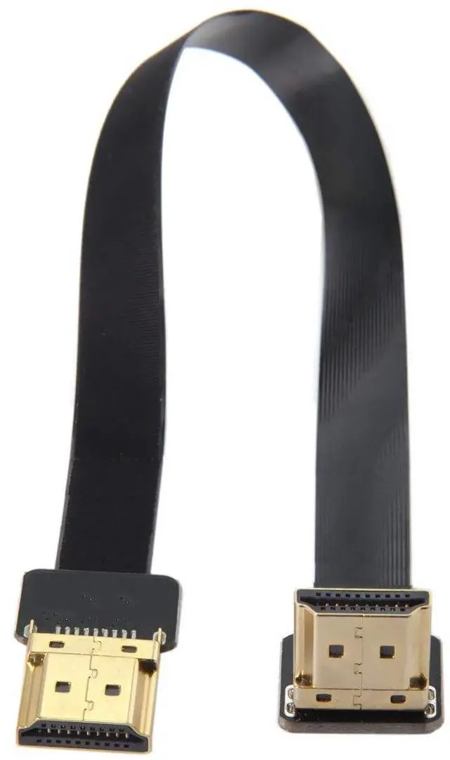 Alt view image 3 of 7 - Vszerda FPV HDMI Male to Up Angled 90D HDMI Male HDTV FPC Flat Cable for FPV HDTV Multicopter Aerial Photography (0.2m)