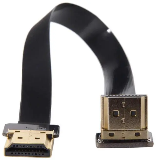 Alt view image 7 of 7 - Vszerda FPV HDMI Male to Up Angled 90D HDMI Male HDTV FPC Flat Cable for FPV HDTV Multicopter Aerial Photography (0.2m)