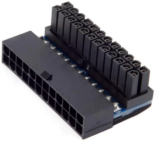 Main image of JSER ATX 24Pin Female to 24pin Male 90 Degree Power Adapter Compatible for Mainboard Motherboard Desktops PC Supply