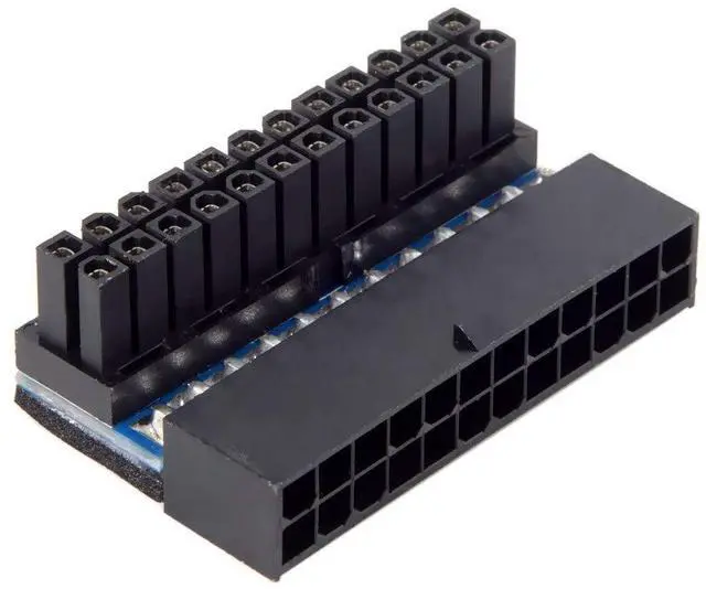 Alt view image 2 of 7 - JSER ATX 24Pin Female to 24pin Male 90 Degree Power Adapter Compatible for Mainboard Motherboard Desktops PC Supply