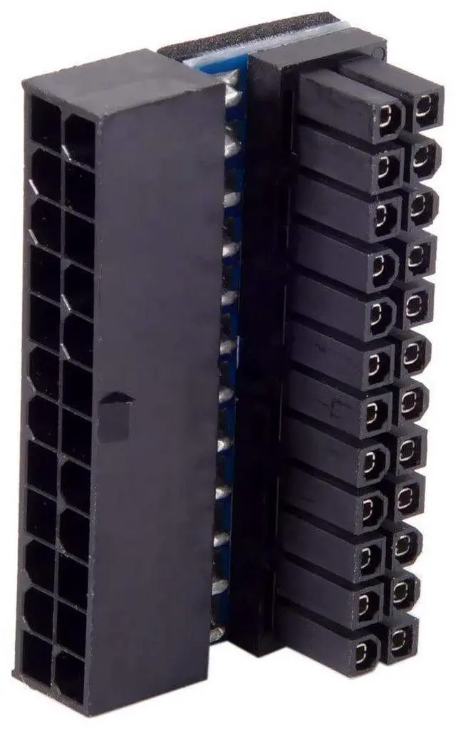 Alt view image 3 of 7 - JSER ATX 24Pin Female to 24pin Male 90 Degree Power Adapter Compatible for Mainboard Motherboard Desktops PC Supply