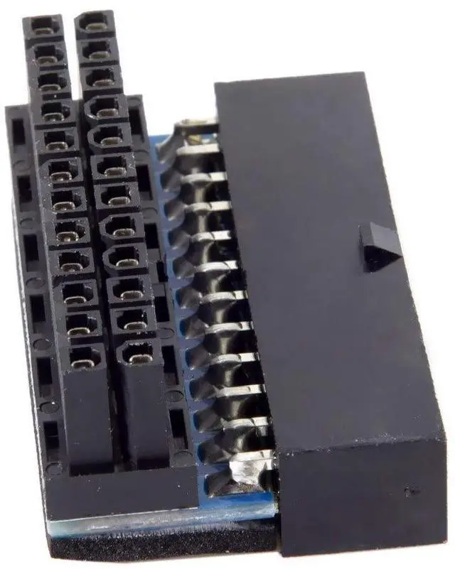 Alt view image 6 of 7 - JSER ATX 24Pin Female to 24pin Male 90 Degree Power Adapter Compatible for Mainboard Motherboard Desktops PC Supply