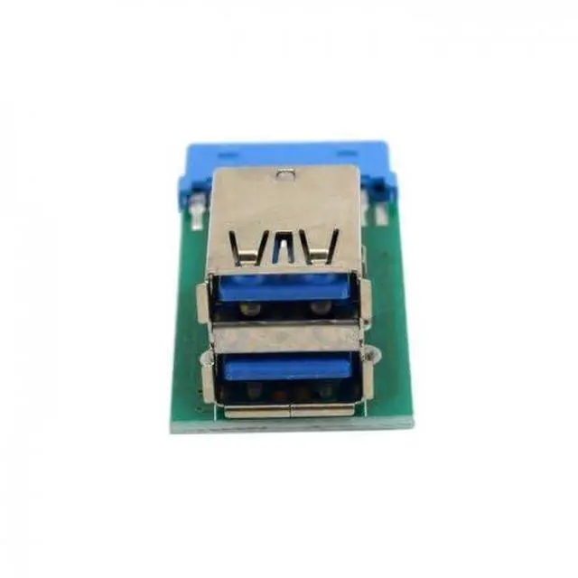 Alt view image 4 of 5 - BUCIER Vertical Dual USB 3.0 A Type Female to Motherboard 19Pin 20Pin Box Header Slot Adapter PCBA