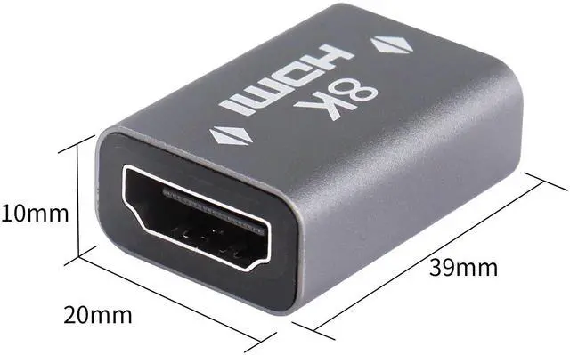 Alt view image 5 of 7 - Vszerda 2 Pack 8K HDMI Adapter Female to Female HDMI Connector for HDTV, Computer, PC, Monitor, Laptop, Projector and More