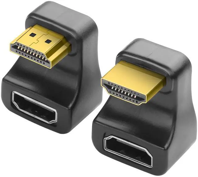 Main image of Vszerda 2 Pack 180 Degree HDMI Adapter 8K HDMI 2.1 Male to Female 48Gbps U Shaped Extender Adapter with LED Indicator for HDTV, LaptopUp Angle+Down Angle