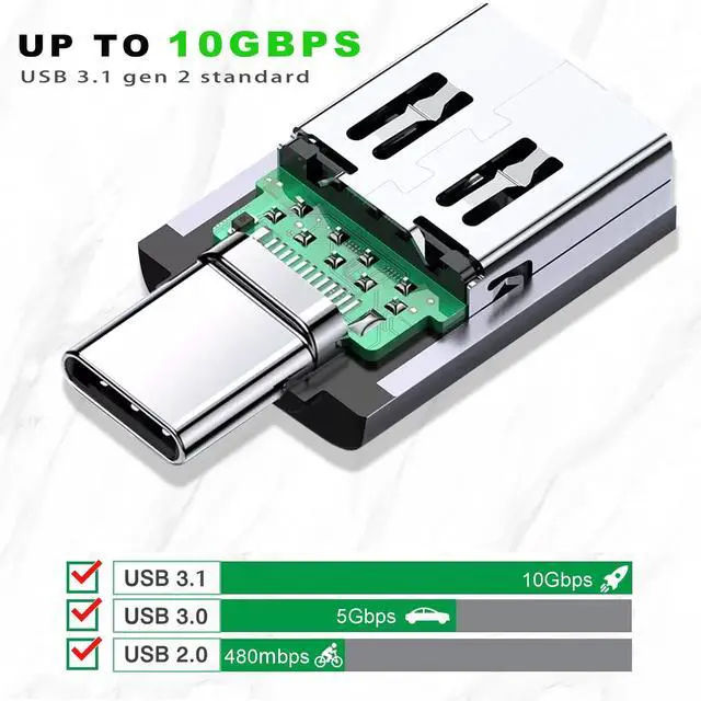 Alt view image 5 of 6 - Vszerda USB C to USB Adapter 3.1 Gen 2, 10Gbps USB to USB C Adapter, USB-C Male to USB 3.0 A Female USB 3.2 Type C OTG Converter for MacBook pro Laptop PC iMac iPad air