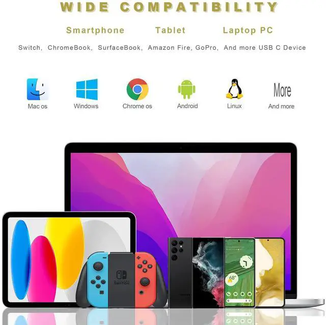 Alt view image 6 of 6 - Vszerda USB C to USB Adapter 3.1 Gen 2, 10Gbps USB to USB C Adapter, USB-C Male to USB 3.0 A Female USB 3.2 Type C OTG Converter for MacBook pro Laptop PC iMac iPad air