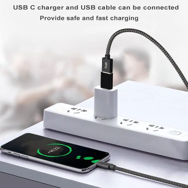 Alt view image 4 of 6 - USB C to USB 3.0 Adapter Cable 4 Pack, USB Female to USB C Male Adapter Fast Charging for Charger, USB-C to UAB A Converter for MacBook pro Laptop PC iMac iPad air and More Type c Device