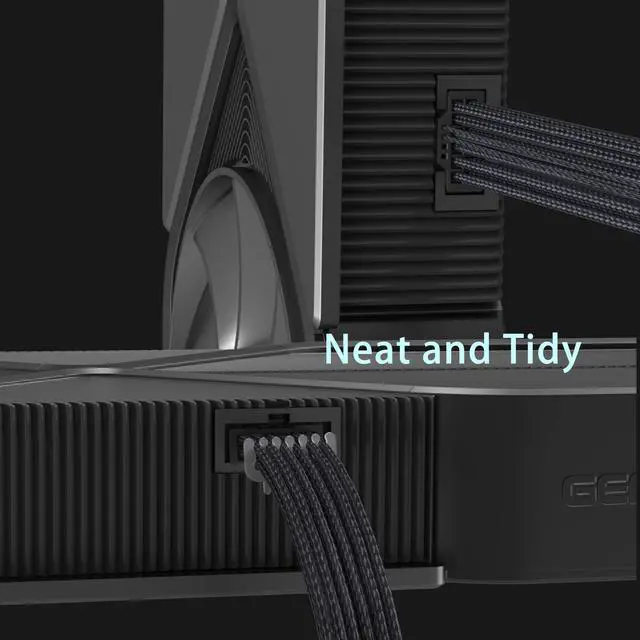 Alt view image 4 of 7 - Vszerda PCI-e 5.0 16-Pin (12+4) to 3x8 PCI-E Sleeved Extension Cable, 12VHPWR 16AWG PSU Extension Cable for GPU 3090Ti & RTX 4080 4090