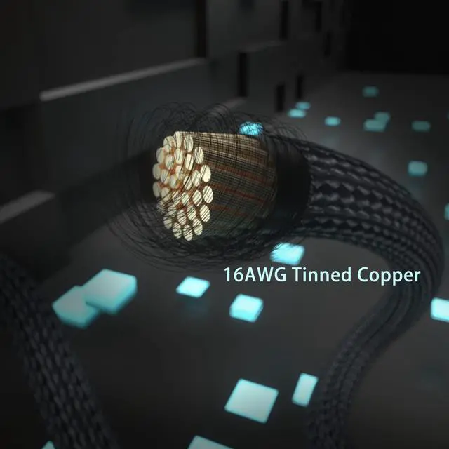 Alt view image 3 of 7 - Vszerda PCI-e 5.0 16-Pin (12+4) to 3x8 PCI-E Sleeved Extension Cable, 12VHPWR 16AWG PSU Extension Cable for GPU 3090Ti & RTX 4080 4090