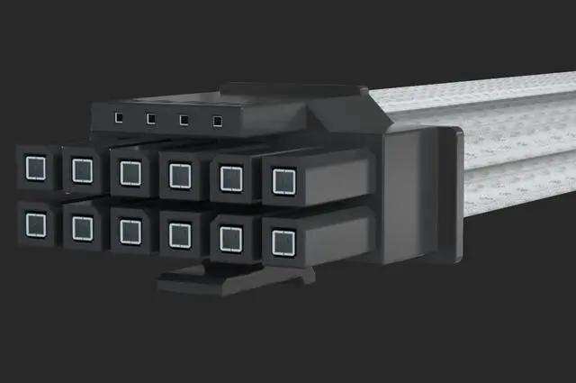 Alt view image 3 of 7 - Vszerda PCI-E5.0 12VHPWR 16Pin(12+4P) Sleeve Modular Cable, 16 AWG Male to Male Power Cable for RTX 3090Ti 4080 4090 (White)