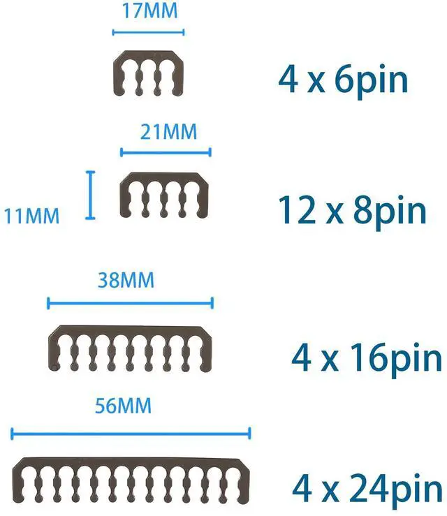 Alt view image 2 of 6 - Vszerda Cable Comb Kit for Power Cable,Sleeve Management Tools Wire Organizer Comb Includes 4x24 P+4x16P+12x8P+4x6P Computer Case Water Cooling Cable Organizer(Black)