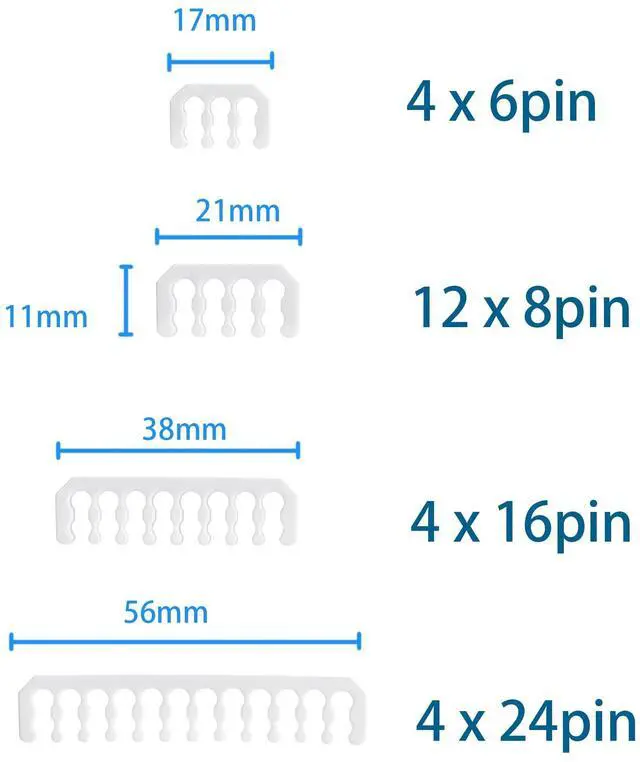 Alt view image 2 of 6 - Vszerda Cable Comb Kit for Power Cable,Sleeve Management Tools Wire Organizer Comb Includes 4x24 P+4x16P+12x8P+4x6P Computer Case Water Cooling Cable Organizer(White)