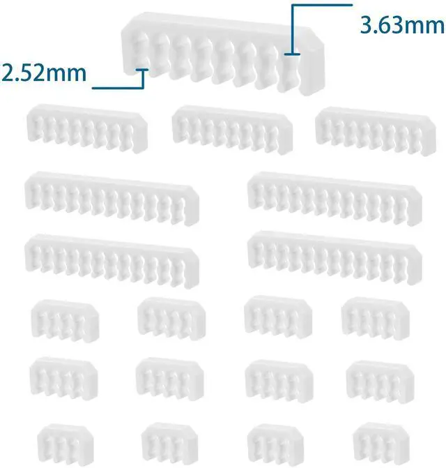 Alt view image 3 of 6 - Vszerda Cable Comb Kit for Power Cable,Sleeve Management Tools Wire Organizer Comb Includes 4x24 P+4x16P+12x8P+4x6P Computer Case Water Cooling Cable Organizer(White)