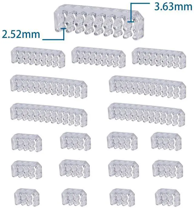 Alt view image 3 of 6 - Vszerda Cable Comb Kit for Power Cable,Sleeve Management Tools Wire Organizer Comb Includes 4x24 P+4x16P+12x8P+4x6P Computer Case Water Cooling Cable Organizer(Clear)