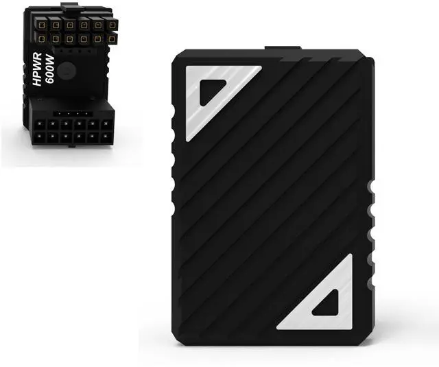 Alt view image 5 of 6 - Vszerda 12VHPWR 12+4 Pin Angled Connector, PCI-e 5.0 16 Pin GPU 180 Degree Angled Adapter, U Turn Power Adapter for RTX40' Series Graphics Card (Connector Z Black)