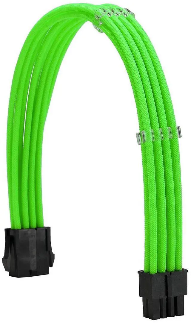 Alt view image 4 of 6 - Vszerda Sleeve Extension Power Supply Cable Kit 18AWG ATX 24P+ EPS 8-P+PCI-E8-P with Combs for PSU to Motherboard/GPU (Green)