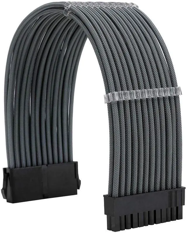 Alt view image 2 of 6 - Vszerda Sleeve Extension Power Supply Cable Kit 18AWG ATX 24P+ EPS 8-P+PCI-E8-P with Combs for PSU to Motherboard/GPU (Grey)