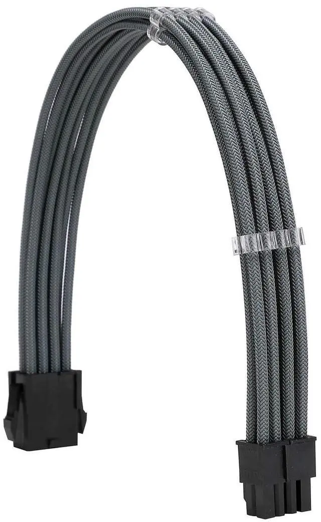 Alt view image 4 of 6 - Vszerda Sleeve Extension Power Supply Cable Kit 18AWG ATX 24P+ EPS 8-P+PCI-E8-P with Combs for PSU to Motherboard/GPU (Grey)