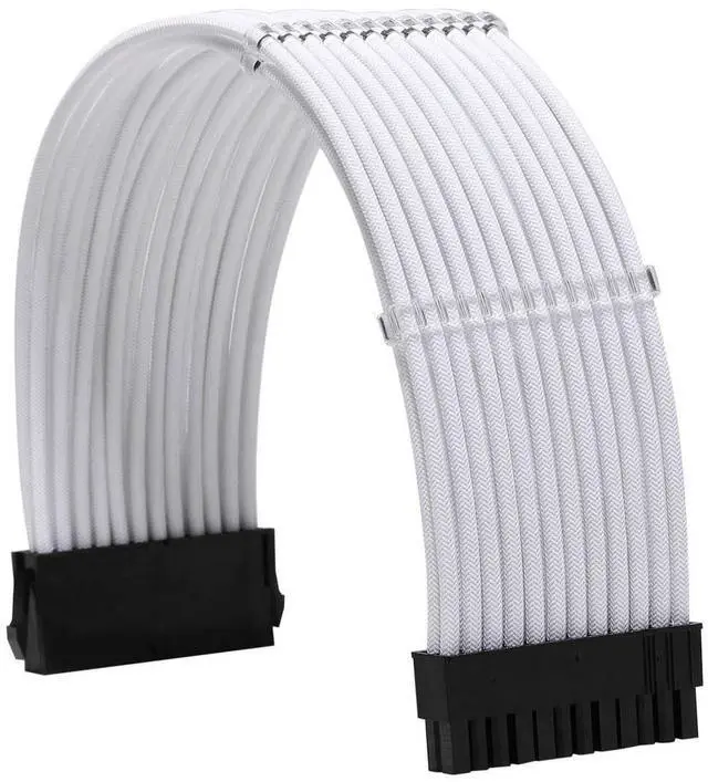 Alt view image 2 of 6 - Vszerda Sleeve Extension Power Supply Cable Kit 18AWG ATX 24P+ EPS 8-P+PCI-E8-P with Combs for PSU to Motherboard/GPU (White)