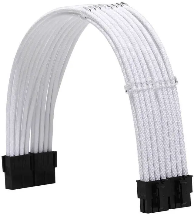Alt view image 3 of 6 - Vszerda Sleeve Extension Power Supply Cable Kit 18AWG ATX 24P+ EPS 8-P+PCI-E8-P with Combs for PSU to Motherboard/GPU (White)