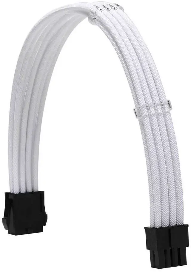 Alt view image 4 of 6 - Vszerda Sleeve Extension Power Supply Cable Kit 18AWG ATX 24P+ EPS 8-P+PCI-E8-P with Combs for PSU to Motherboard/GPU (White)