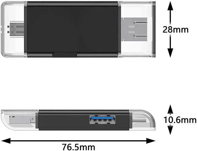 Alt view image 2 of 7 - Micro SD Card Reader Vszerda 3 in 1 Memory Card Reader USB 3.0 Multifunction Card Connector with OTG Function Supports CF/SD/SDHC/SCXC/MMC/MMC Micro, Etc