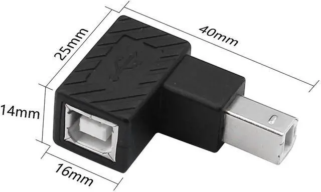 Alt view image 4 of 5 - Vszerda USB 2.0 Type-B Printer Adapter, 2Pack 90 Degrees USB 2.0 B Male to Type-B Female Adapter for Printer, Scanner, Mobile HDD and More