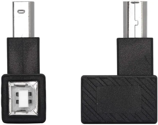 Alt view image 2 of 6 - Vszerda USB 2.0 Type-B Printer Adapter, 2 Pack 90 Degrees USB 2.0 B Male to Type-B Female Printer Adapter for Printer, Scanner, Mobile HDD and MoreLeft Angle