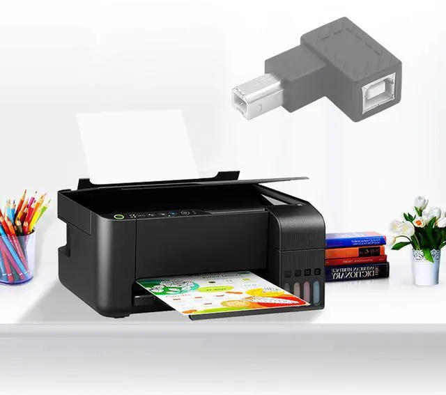 Alt view image 6 of 6 - Vszerda USB 2.0 Type-B Printer Adapter, 2 Pack 90 Degrees USB 2.0 B Male to Type-B Female Printer Adapter for Printer, Scanner, Mobile HDD and MoreLeft Angle