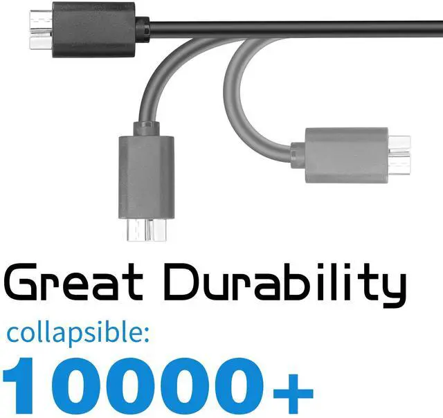 Alt view image 5 of 7 - Vszerda Micro B to USB C Hard Drive Cable 3FT/1M USB Type C to Micro B External Hard Drive Fast Charge Sync Cable