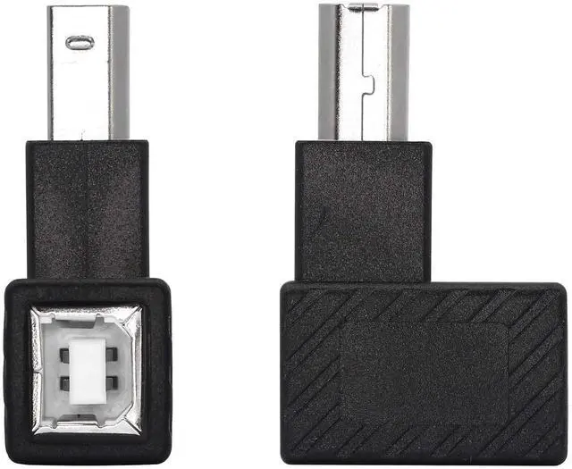 Alt view image 2 of 6 - Vszerda USB 2.0 Type-B Male to Female Printer Adapter, 2 Pack, 90 Degree, 480 Mbps, Plug & Play, Compatible with PC, USB 2.0, Right Angle