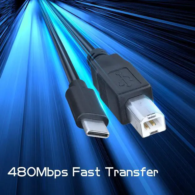 Alt view image 5 of 6 - Vszerda 3FT USB C Printer Scanner Cable USB B to USB C MIDI Cord Compatible Digital Piano MIDI Controller DJ Controller