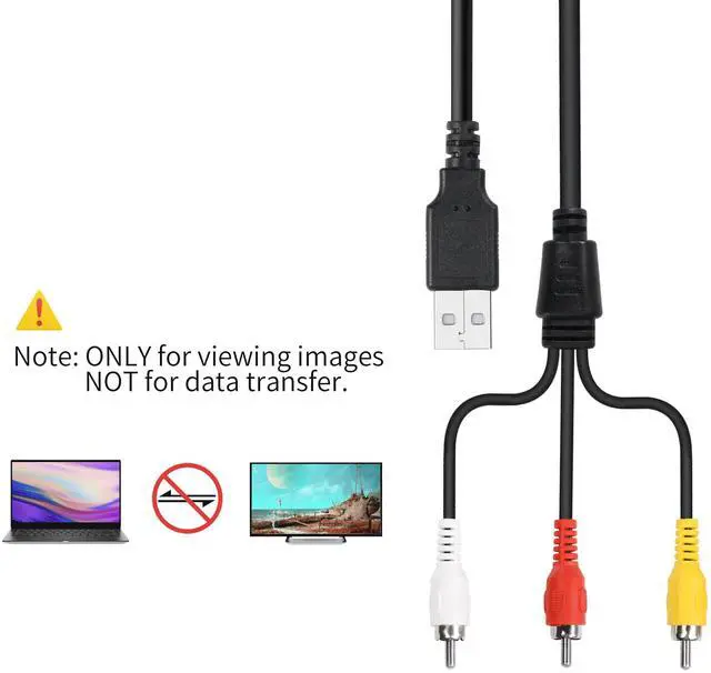 Alt view image 2 of 6 - Vszerda USB to 3RCA Cable 5 Feet/1.5M USB Male to 3 RCA Male Jack Splitter Audio Video AV Composite Adapter Cable for Vizio tv & Video