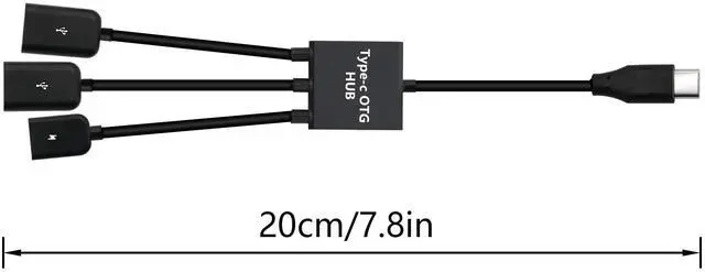 Alt view image 6 of 6 - Vszerda USB C to Dual USB Adapter USB Type-C Male to 2 USB Female OTG Splitter with Micro for Android Tablet Pc and Smart Phone and More